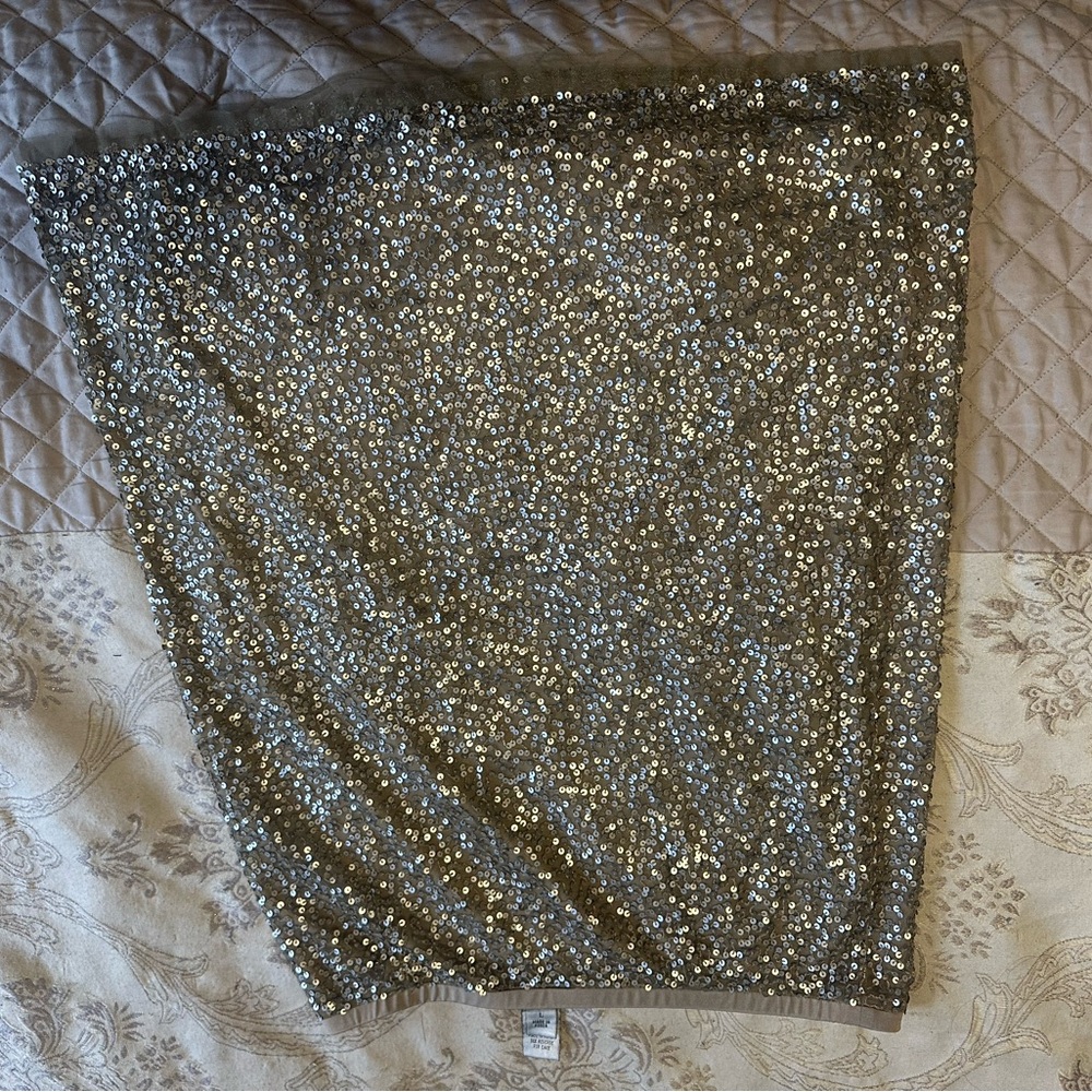 Talbots Silver Sequin knee length Skirt - Picture 4 of 4